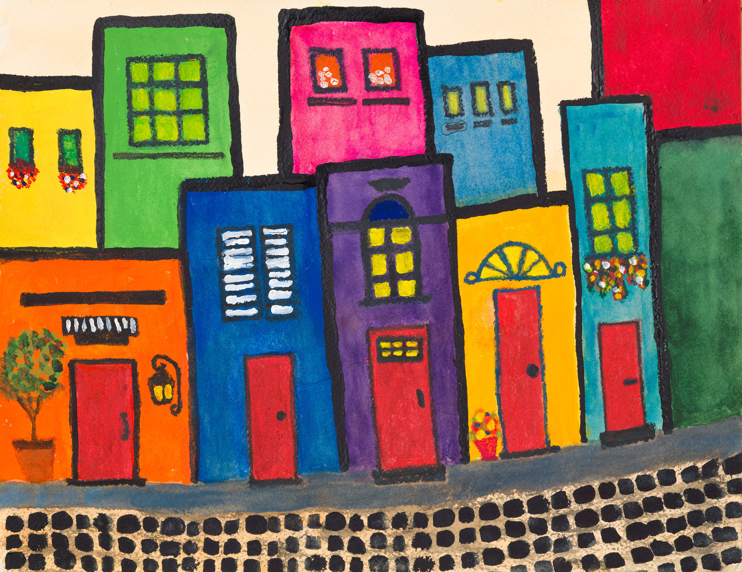 Puerto Rico Houses Fine Art Print | Old San Juan Colorful Architecture | Museum-Quality Giclée Wall Art